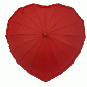 Frilly Red Heart Umbrella