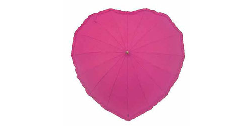 Frilly Pink Heart Umbrella